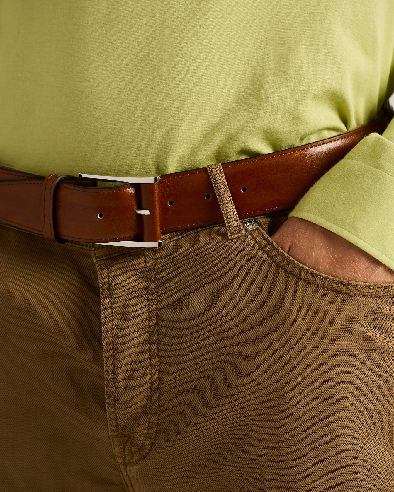 LIGHT BROWN CALFSKIN BELT - Image 4