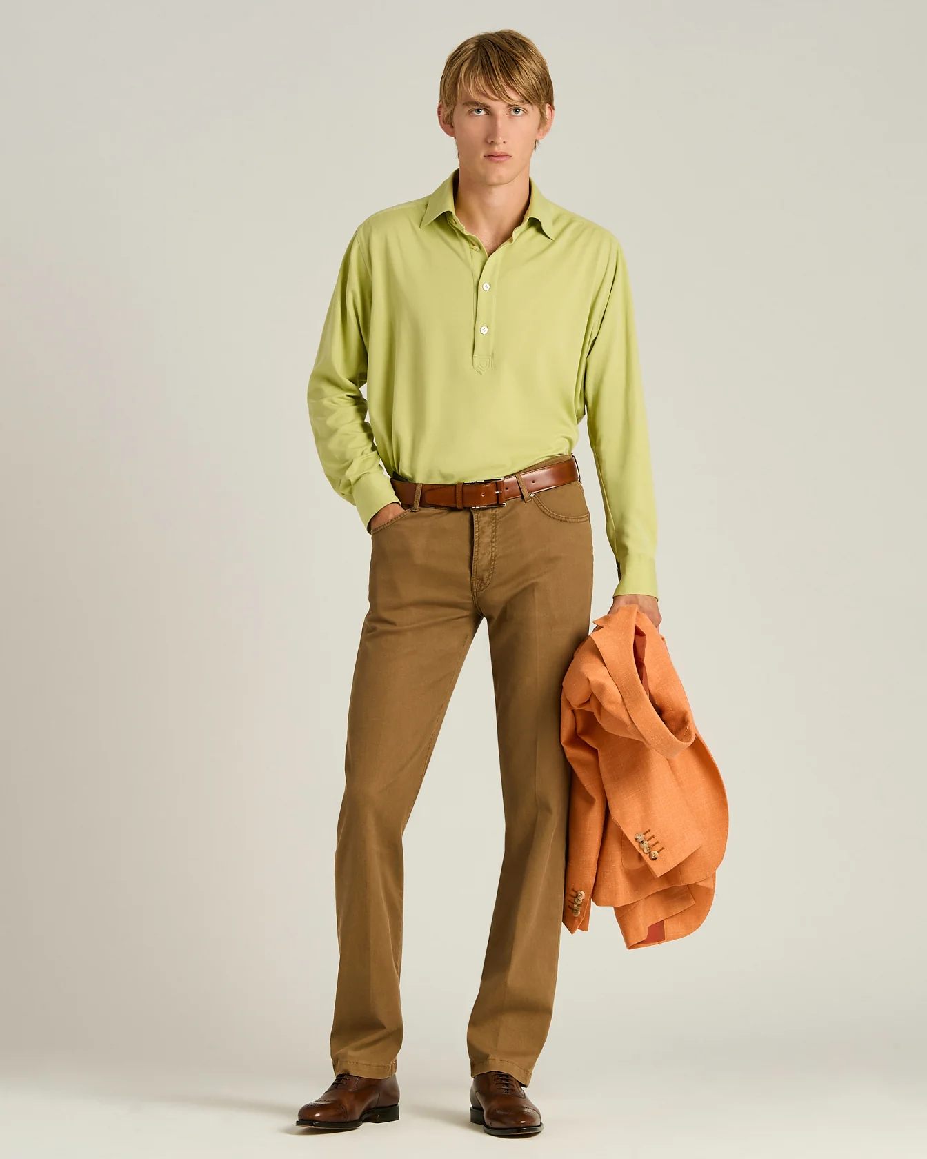 LIGHT BROWN CALFSKIN BELT - Image 5