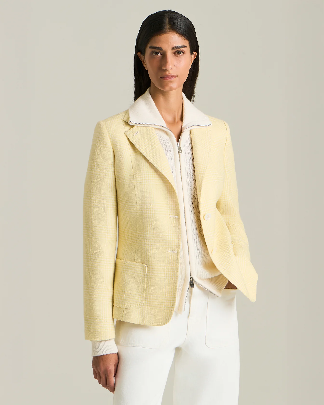 CASHMERE, SILK AND VISCOSE KNIT BOMBER JACKET - Image 5