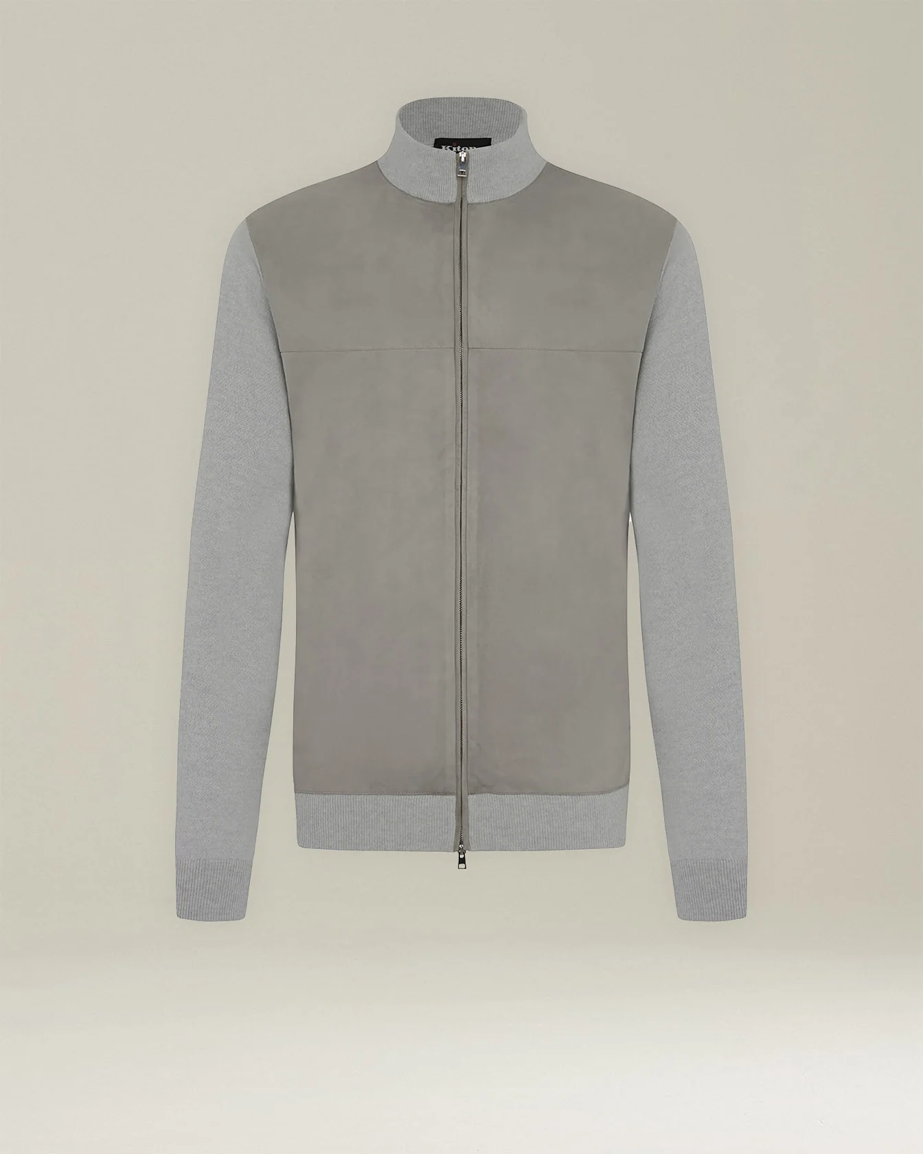 CASHMERE BOMBER JACKET WITH LEATHER INSERTS