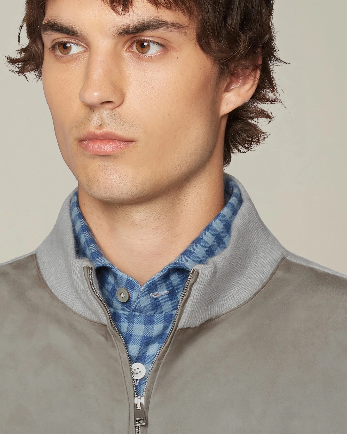 CASHMERE BOMBER JACKET WITH LEATHER INSERTS - Image 4