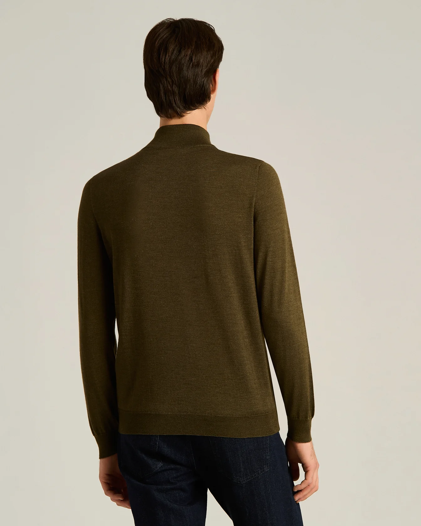 CASHMERE AND SILK BLEND JACKET WITH CONTRASTING DETAILS IN BROWN AND LAMBSKIN TRIM - Image 3