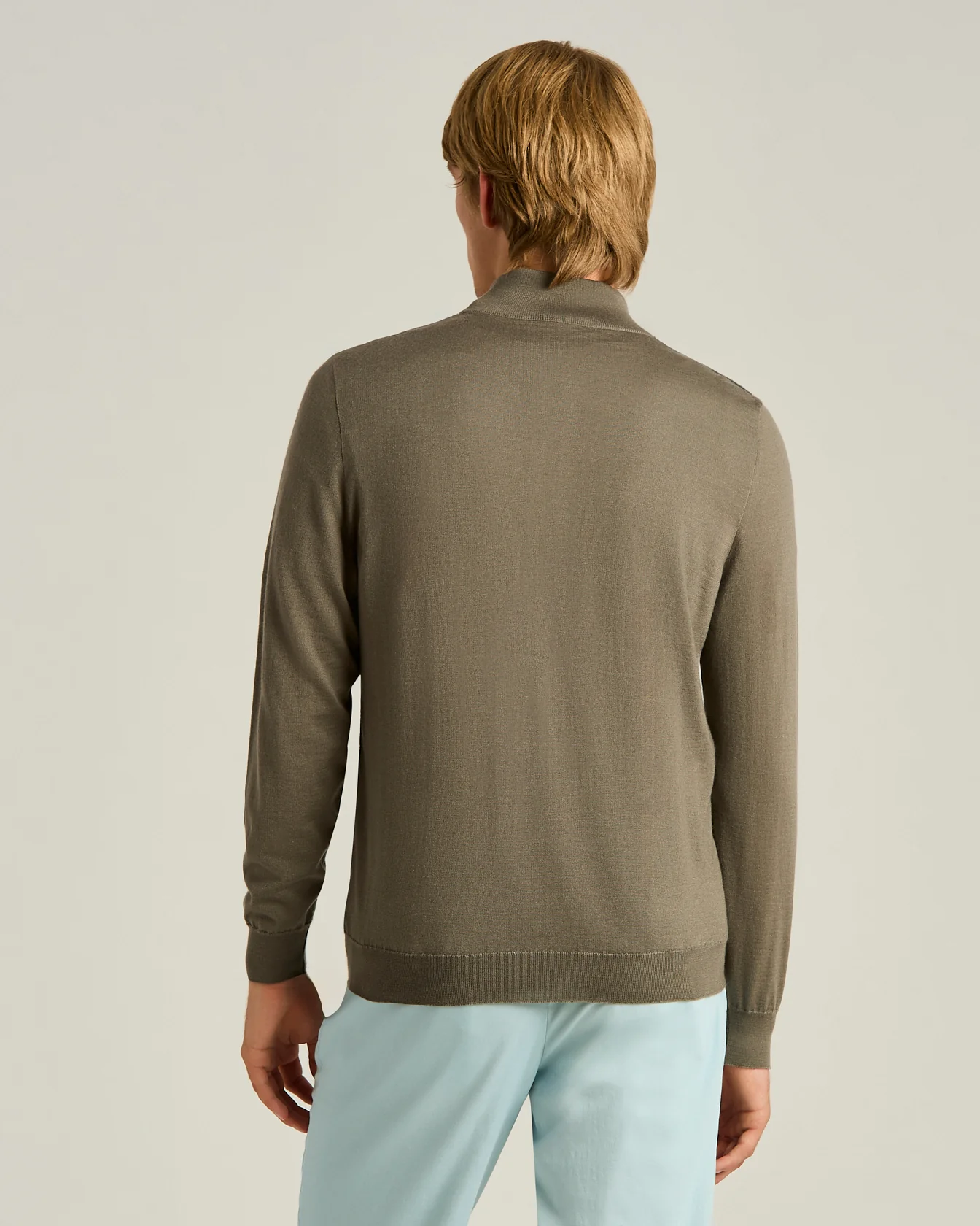 CASHMERE AND SILK BLEND JACKET WITH CONTRASTING DETAILS IN GREY LAMBSKIN - Image 3