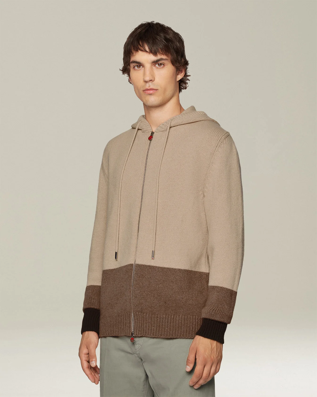 COLOUR BLOCK CASHMERE BOMBER JACKET - Image 2
