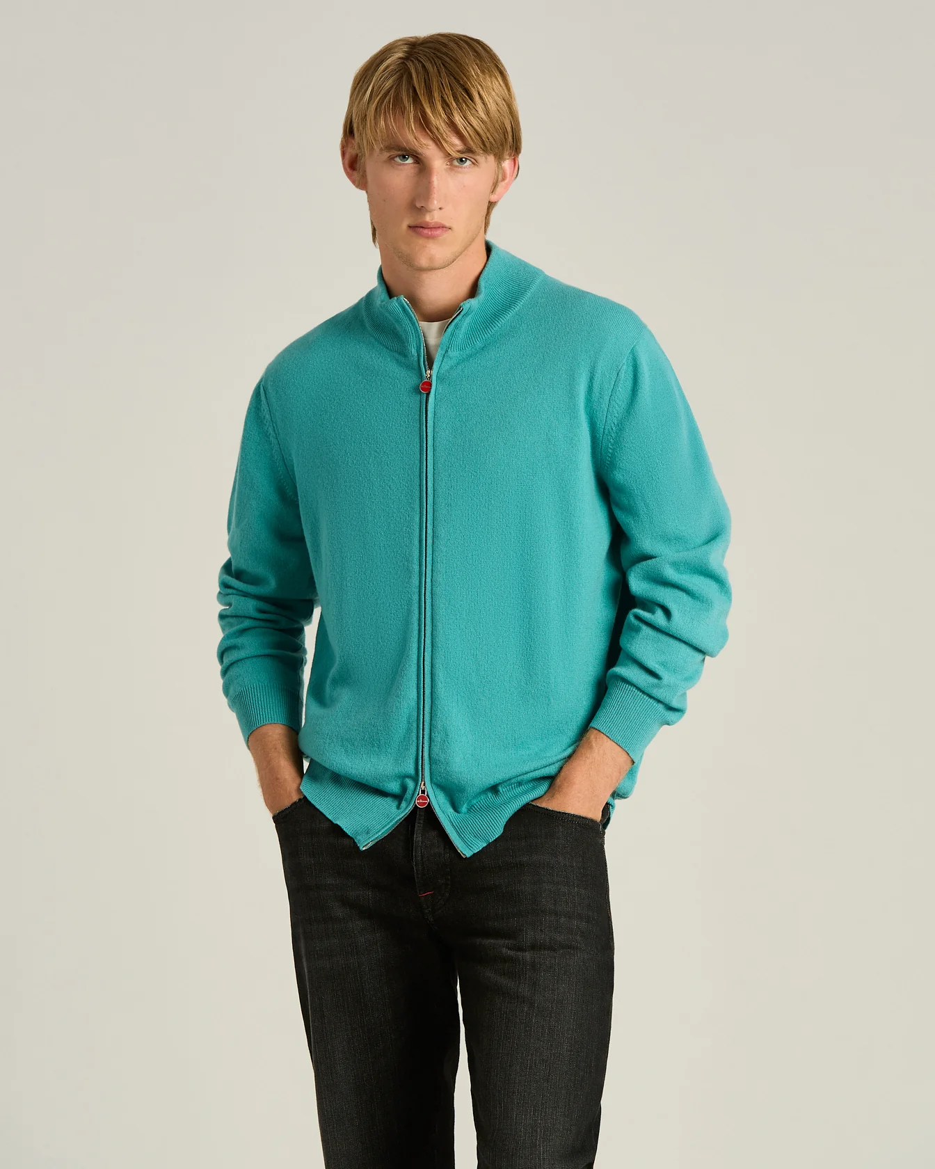 PURE CASHMERE SWEATER WITH ZIP - Image 2