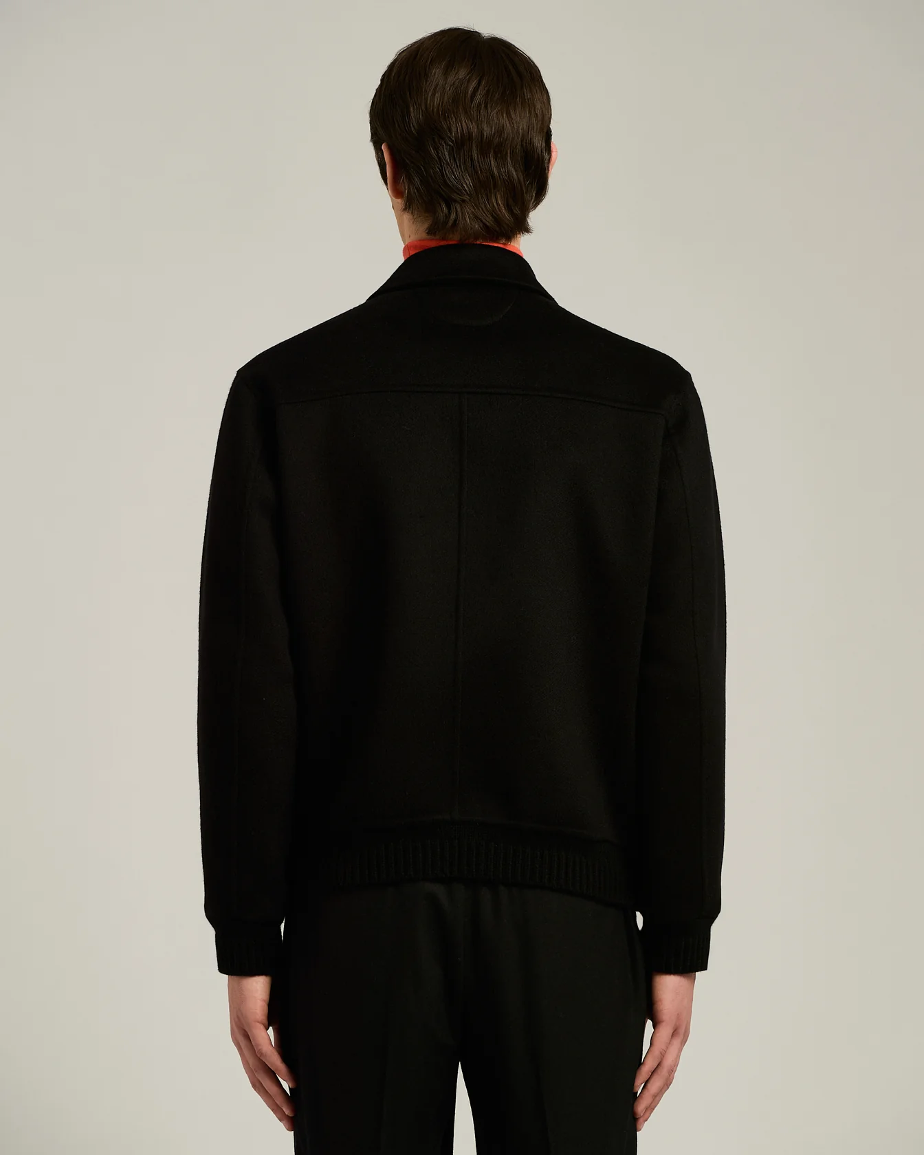 BOMBER IN PURE BLACK CASHMERE - Image 3