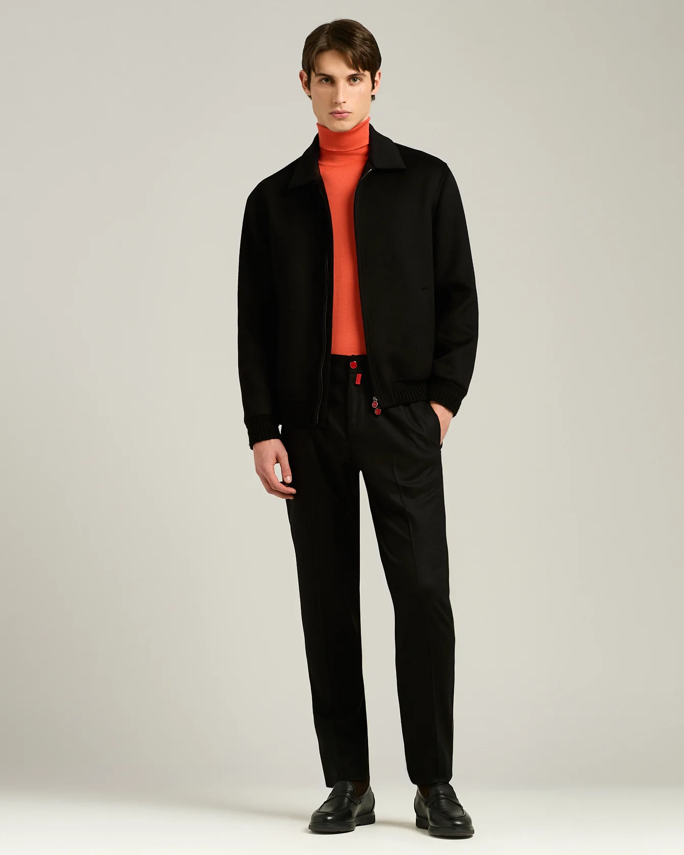 BOMBER IN PURE BLACK CASHMERE - Image 5