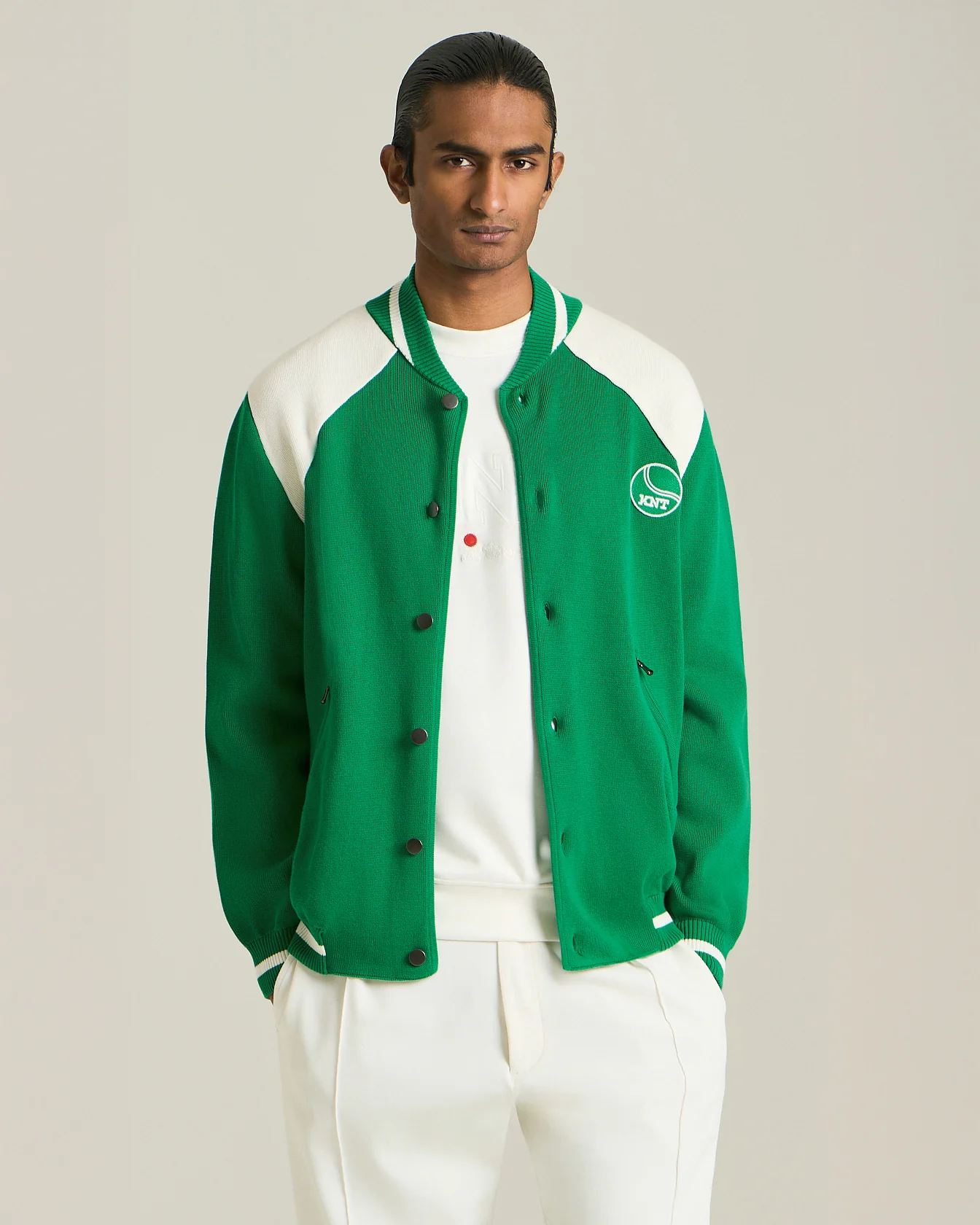 KNT COTTON VARSITY JACKET - TENNIS CAPSULE COLLECTION - Image 2
