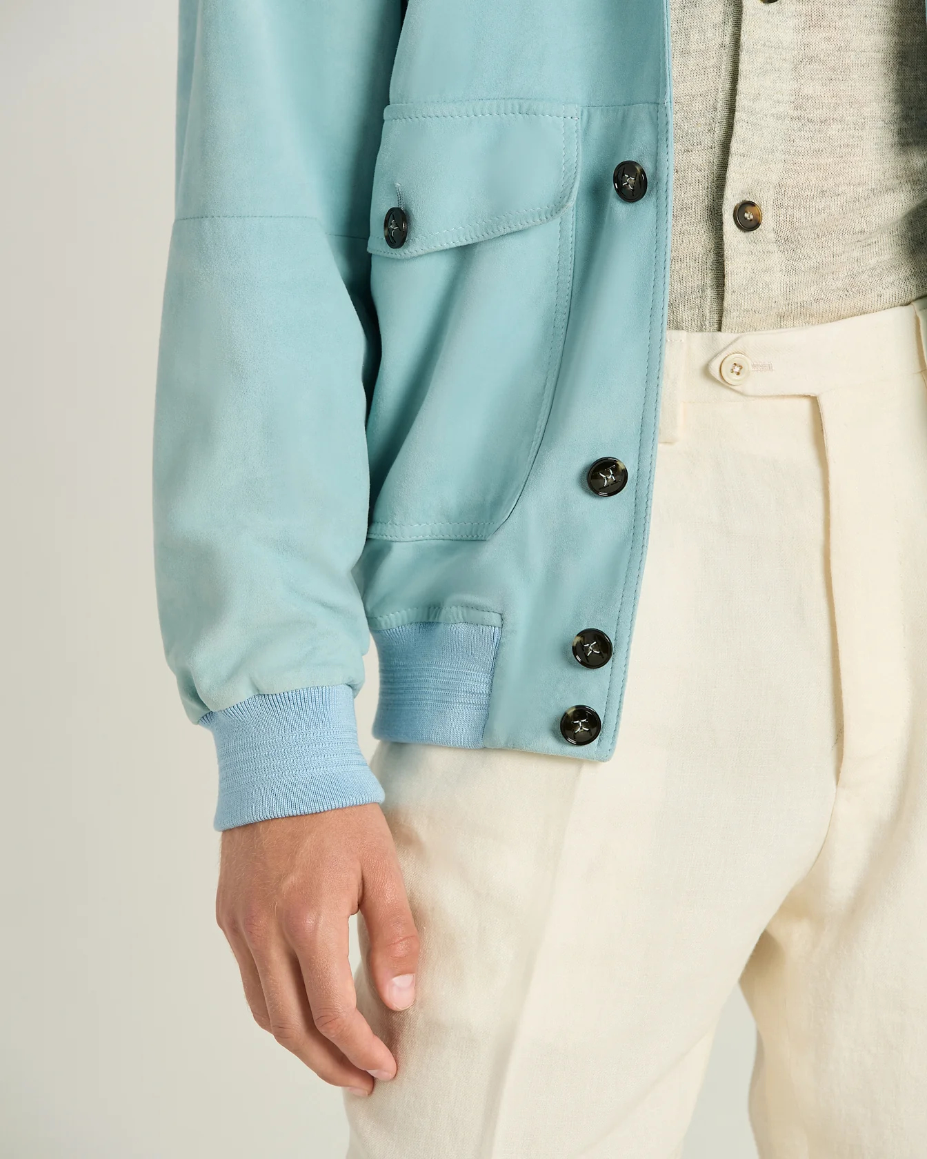 AZURE LAMSKIN SUEDE JACKET - Image 4