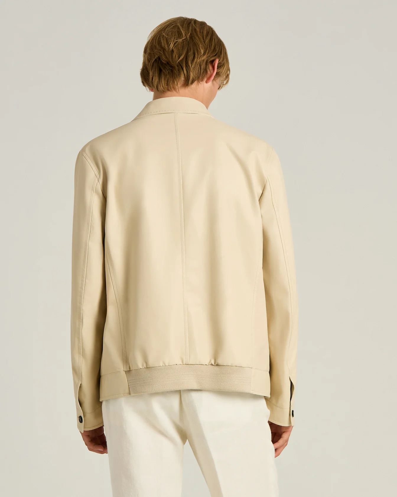LAMBSKIN IVORY BOMBER JACKET - Image 3