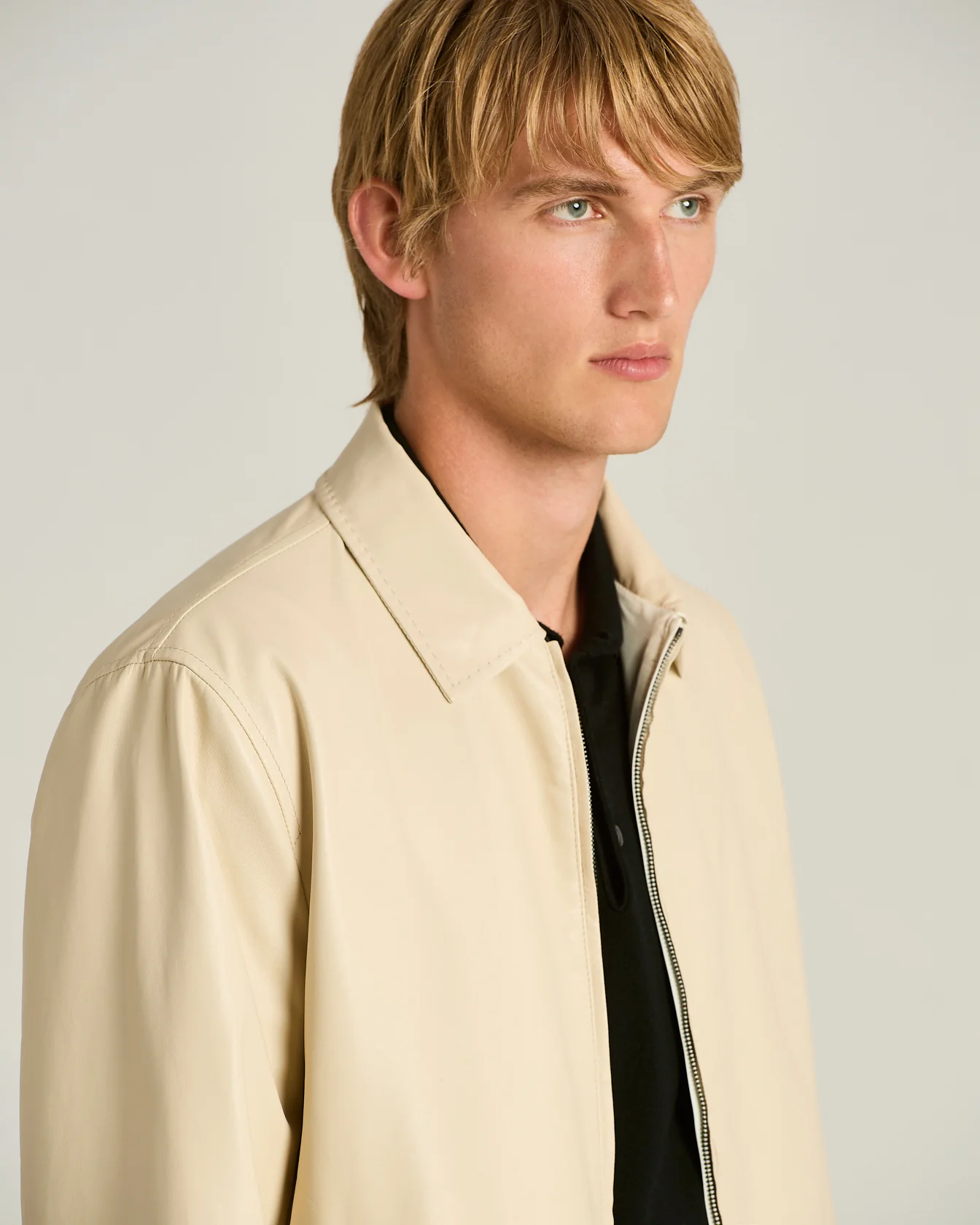 LAMBSKIN IVORY BOMBER JACKET - Image 4