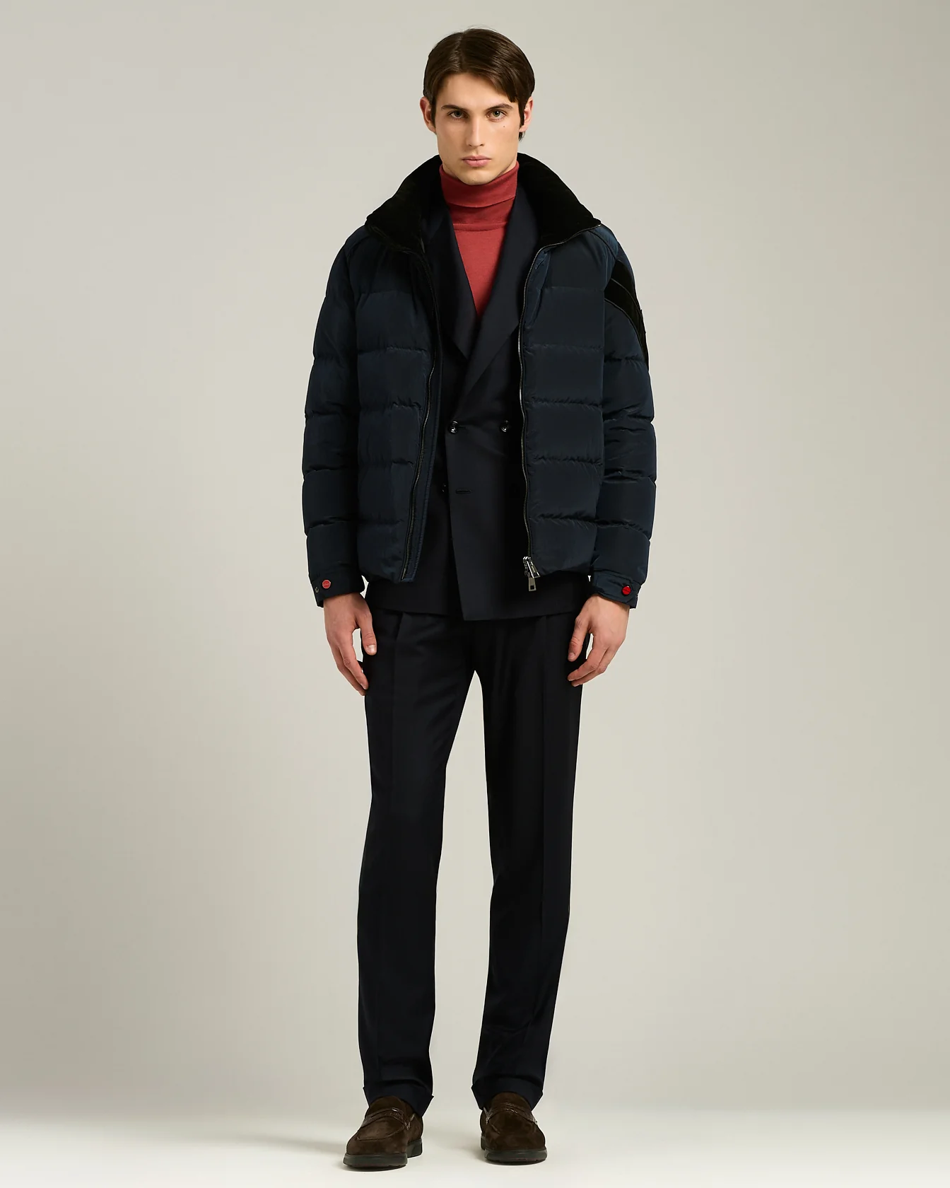 QUILTED BOMBER IN NAVY TECHNICAL FABRIC - Image 5