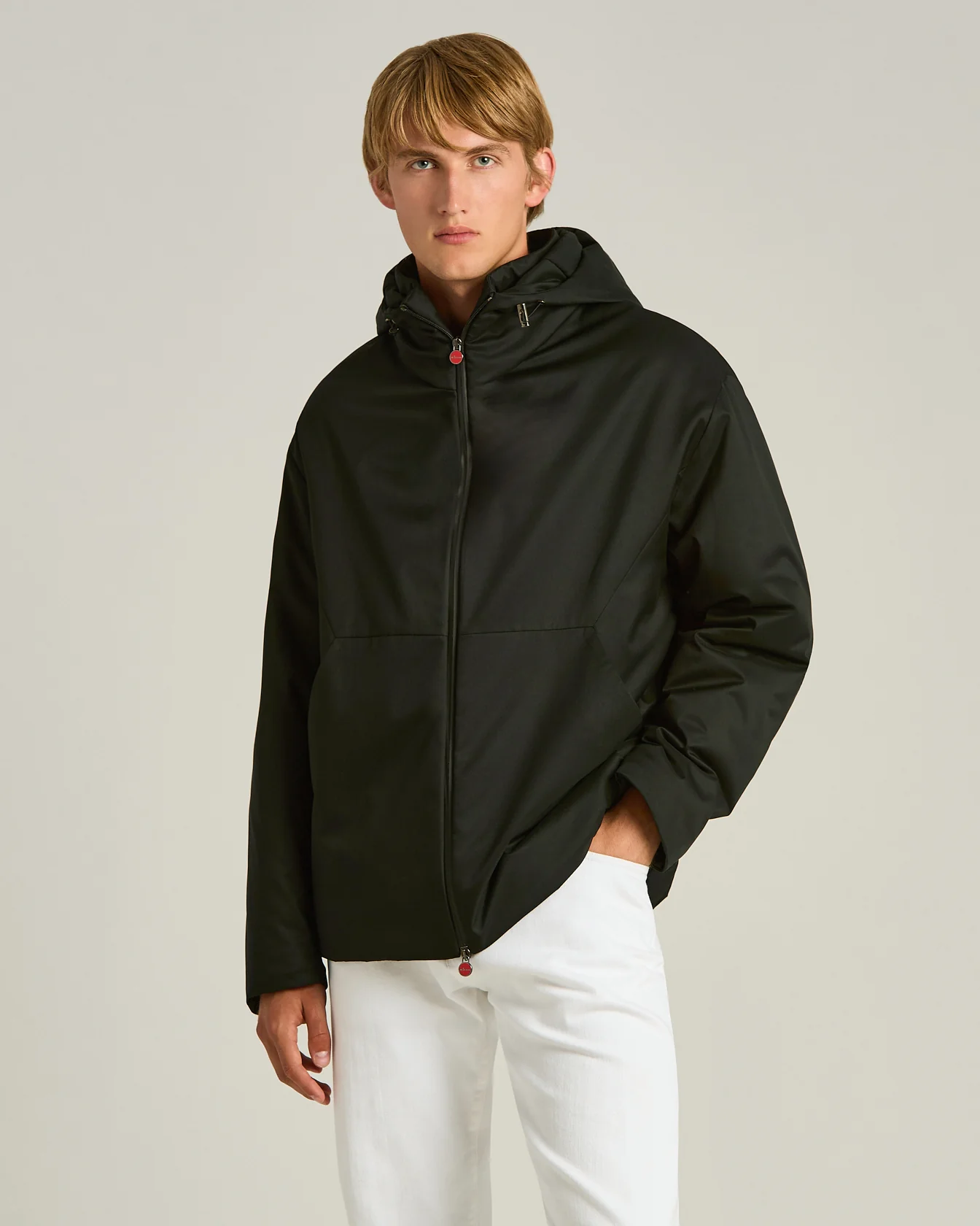 HOODED TECHNICAL FABRIC JACKET - Image 2