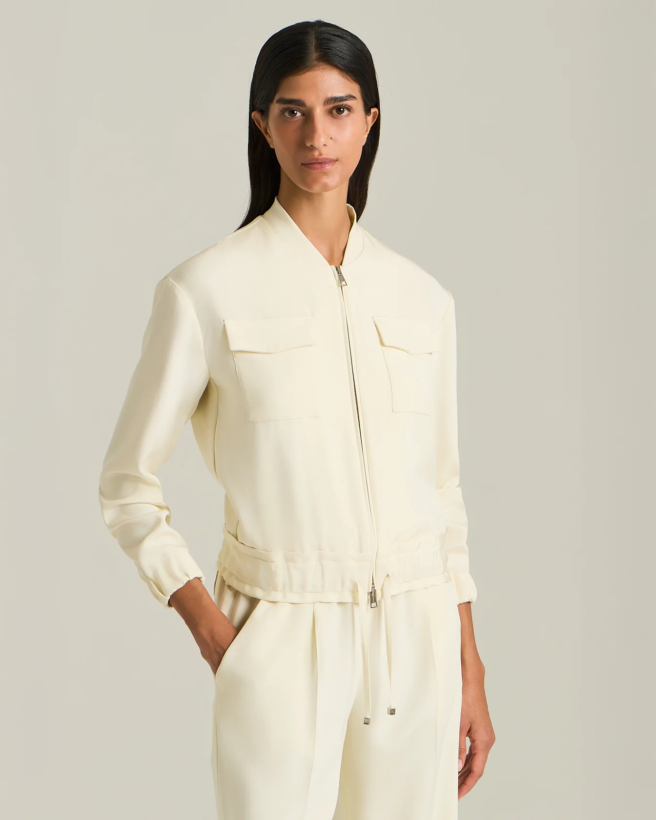 SILK BOMBER JACKET - Image 2