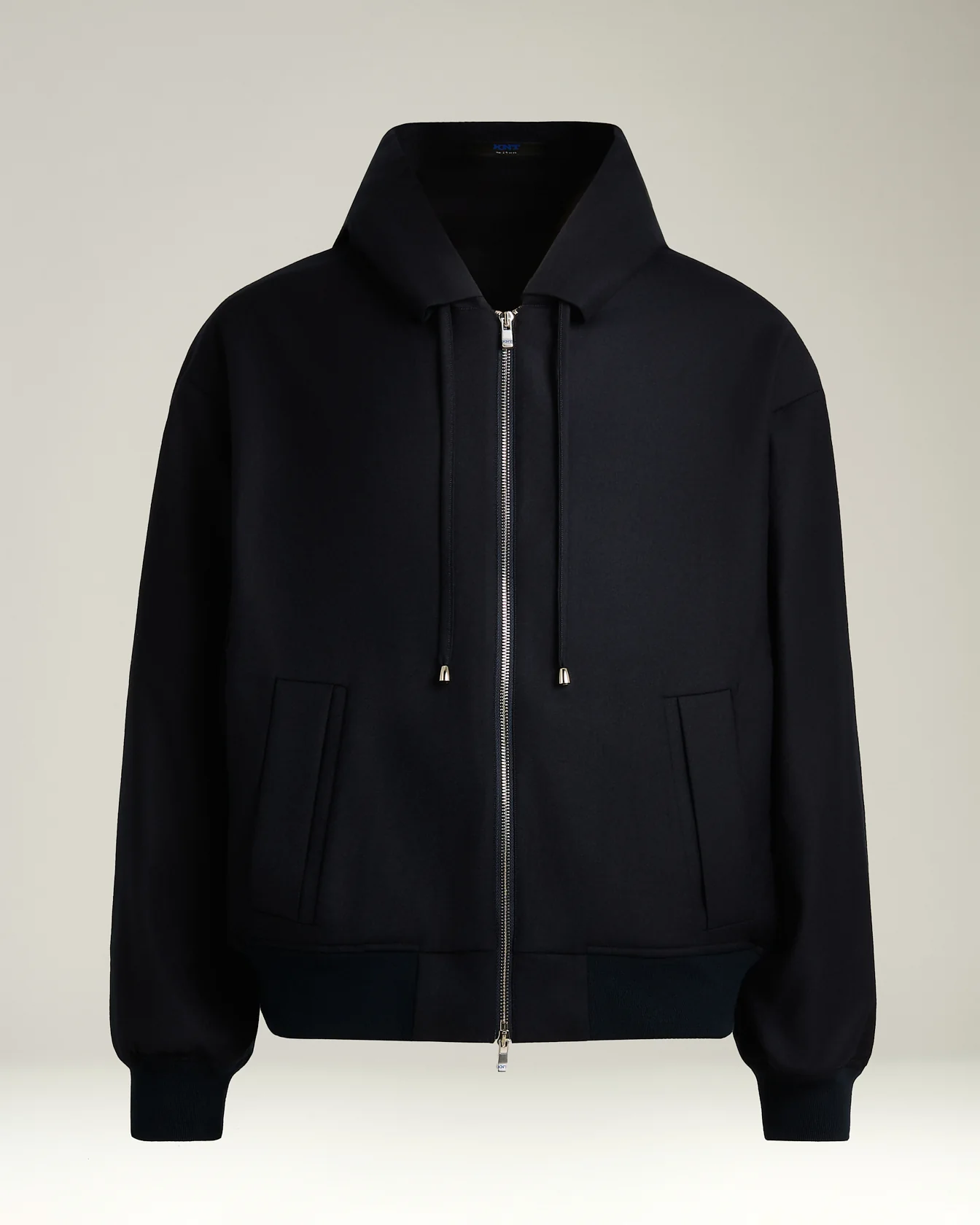 PURE WOOL BOMBER WITH TWO‑WAY ZIP