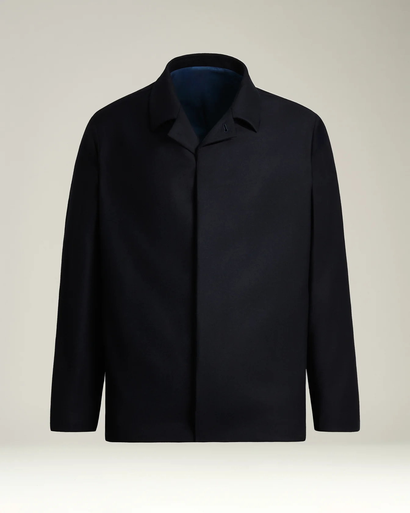 JACKET IN PURE VIRGIN WOOL BLUE WITH CONCEALED CLOSURE