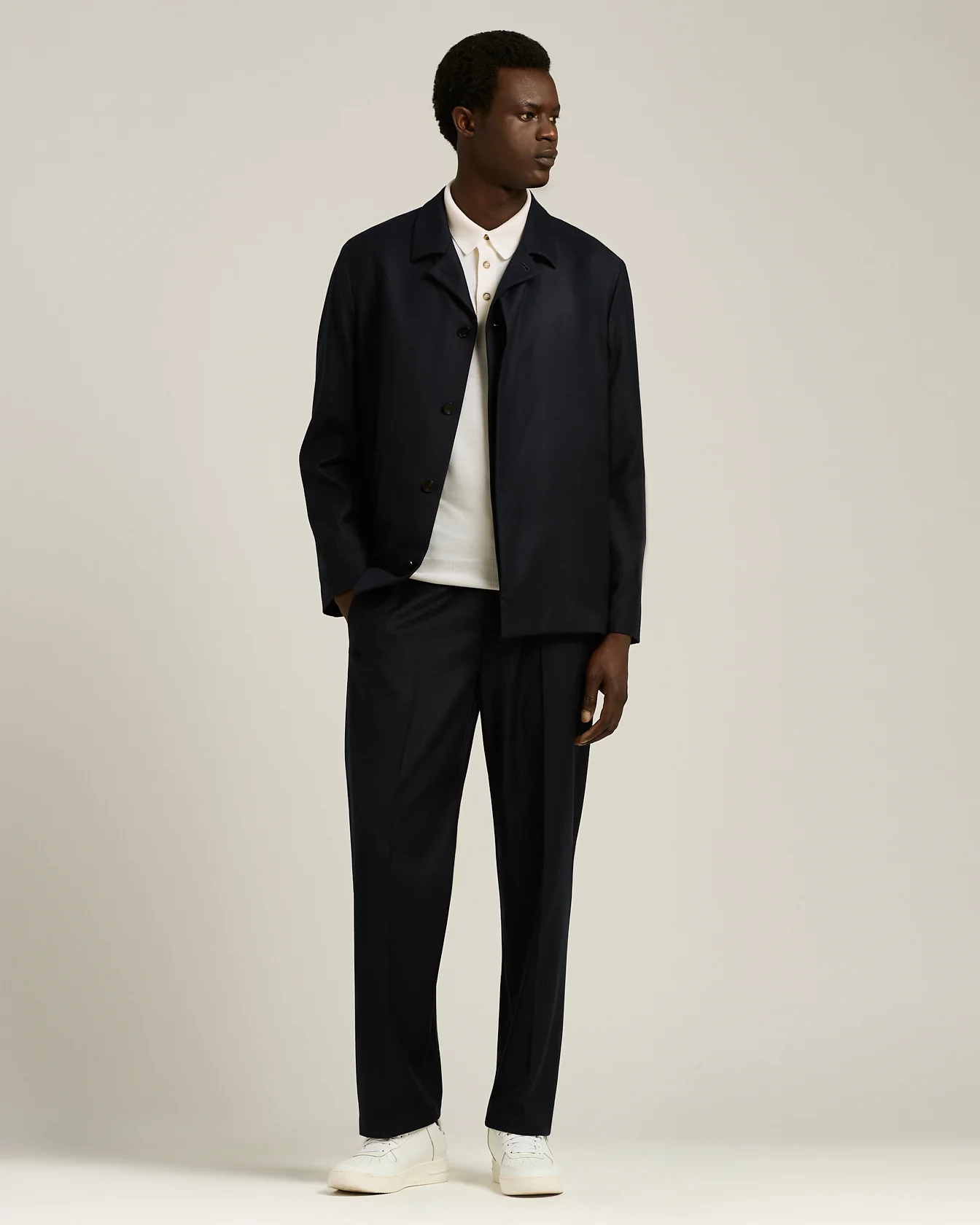 JACKET IN PURE VIRGIN WOOL BLUE WITH CONCEALED CLOSURE - Image 5