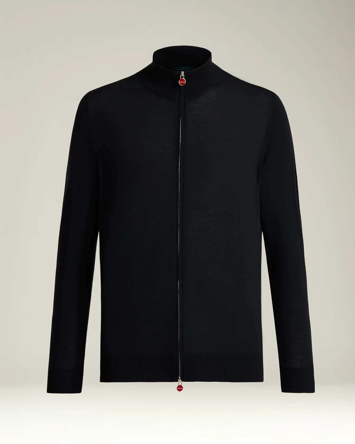 MEN’S FINE‑WOOL FULL‑ZIP CARDIGAN IN MIDNIGHT BLUE