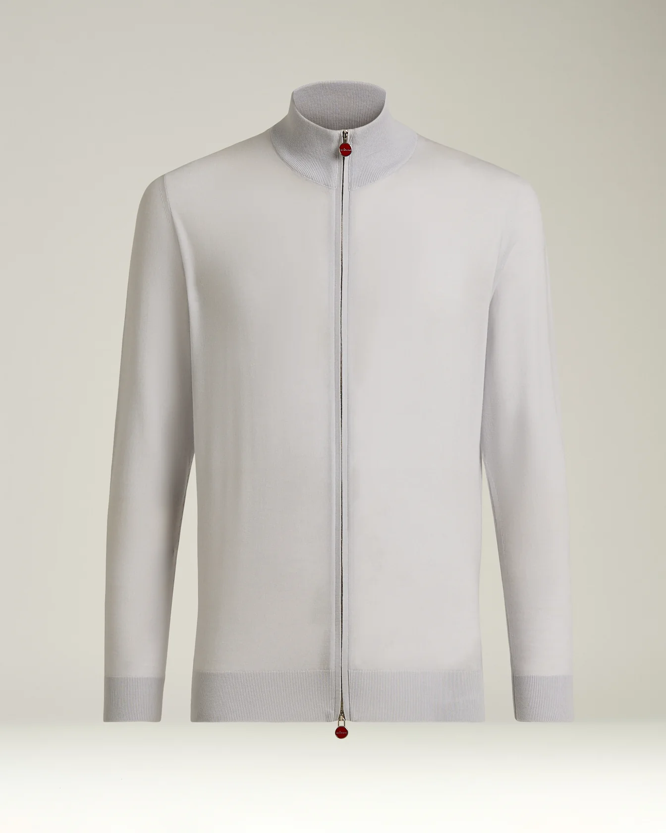 OPTICAL WHITE FULL-ZIP CASHMERE CARDIGAN