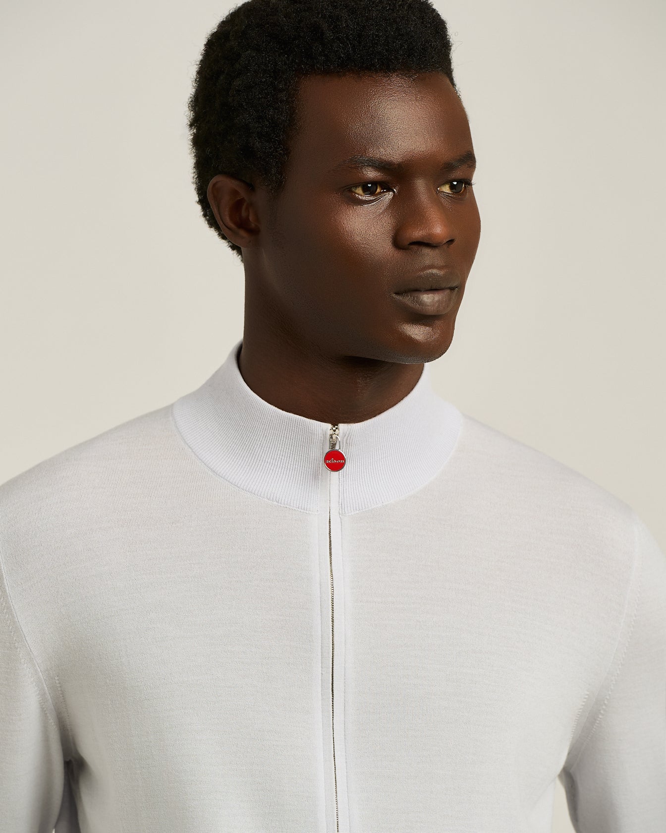 OPTICAL WHITE FULL-ZIP CASHMERE CARDIGAN - Image 4