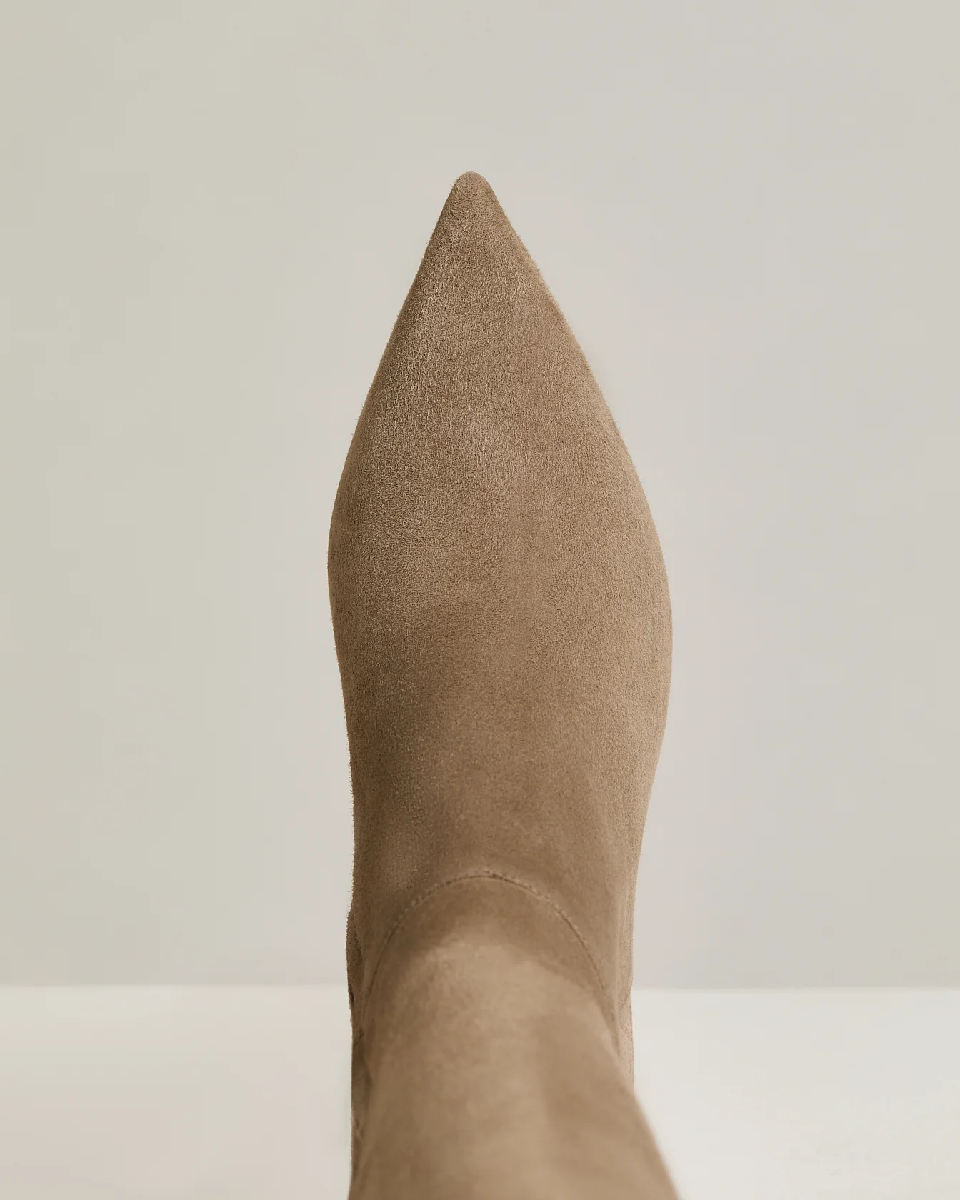 BEIGE KID SUEDE BOOTS WITH STILETTO HEEL - Image 3