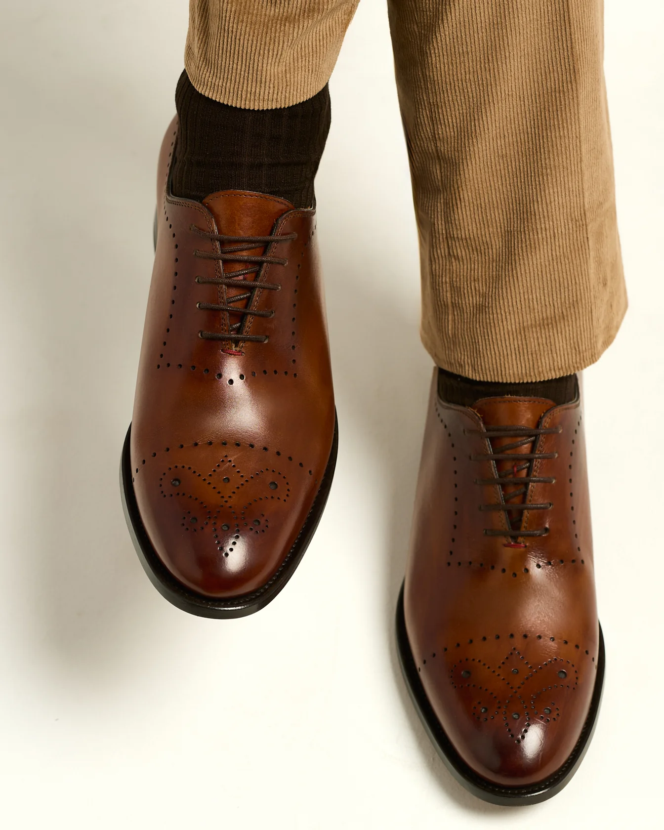 âCARAVAGGIOâ WHOLECUT OXFORD SHOES IN ANTIQUED CALFSKIN - Image 3