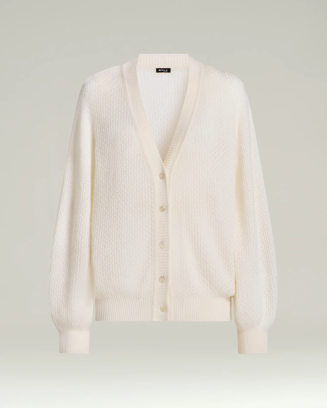 FINE YARN WOOL BLEND CARDIGAN IN WHITE