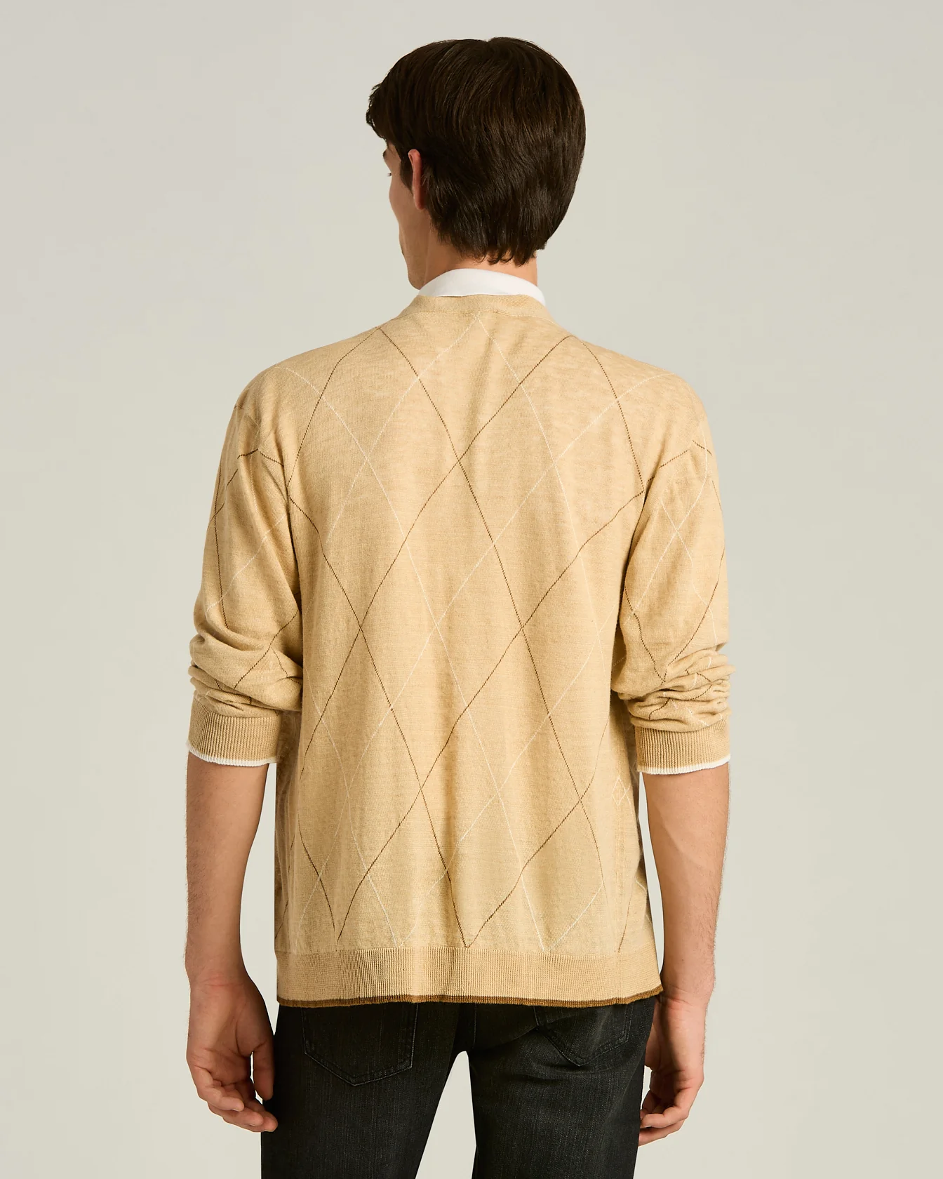 PURE LINEN CARDIGAN IN BEIGE - Image 3
