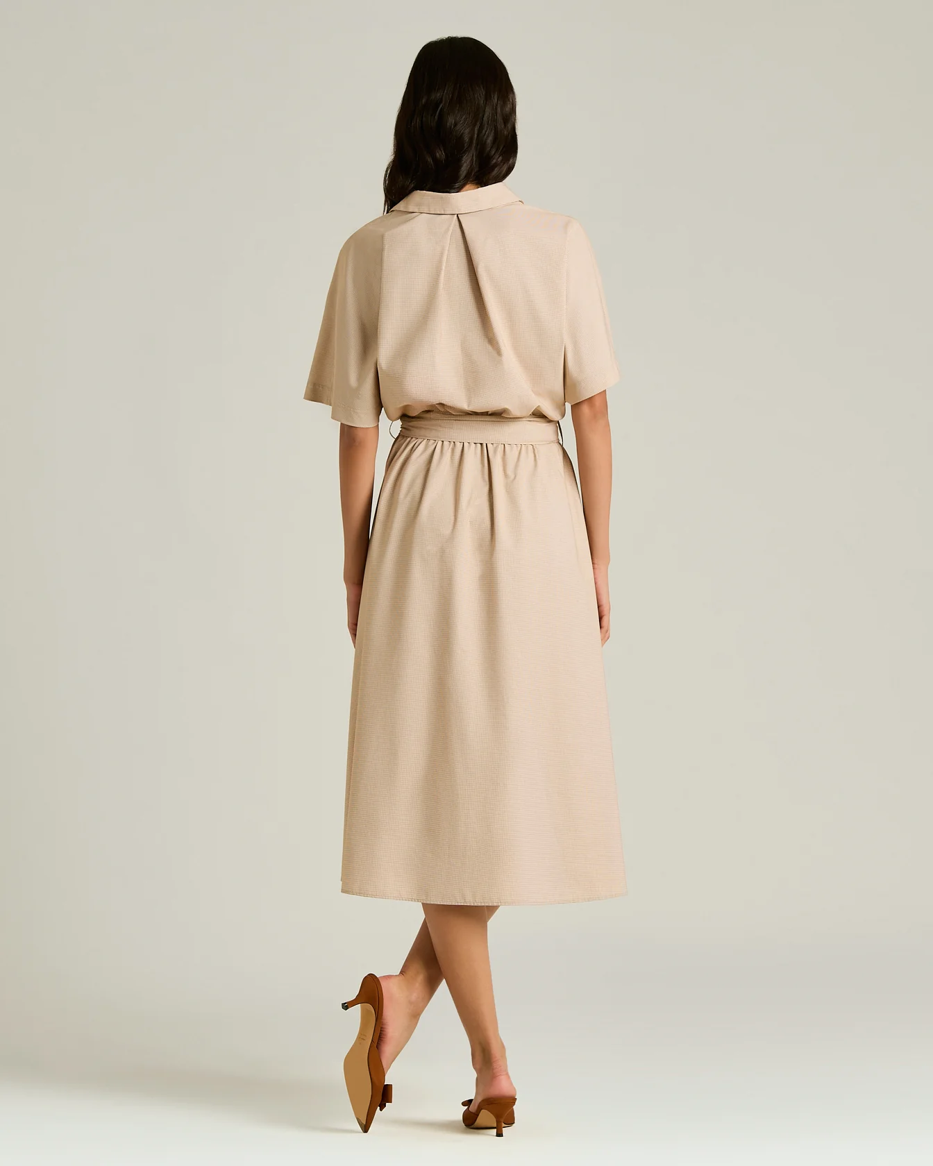 DRESS WITH BELT AT THE WAIST ORANGE - Image 3