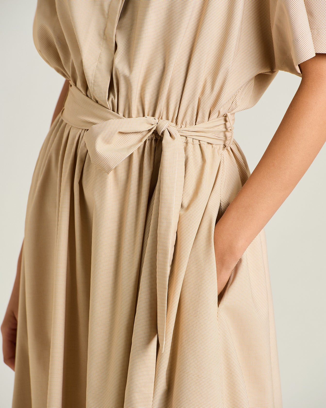 DRESS WITH BELT AT THE WAIST ORANGE - Image 4