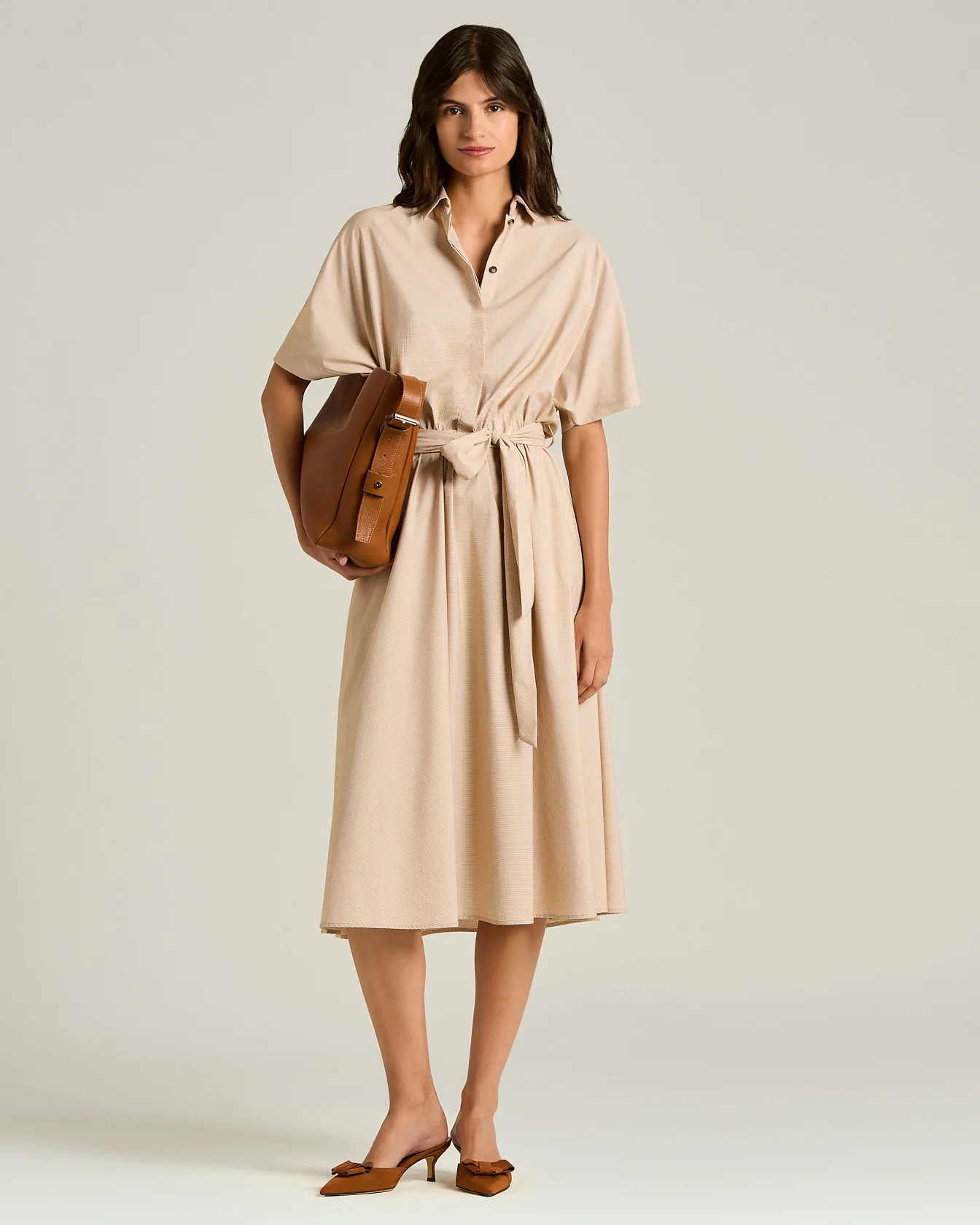 DRESS WITH BELT AT THE WAIST ORANGE - Image 5