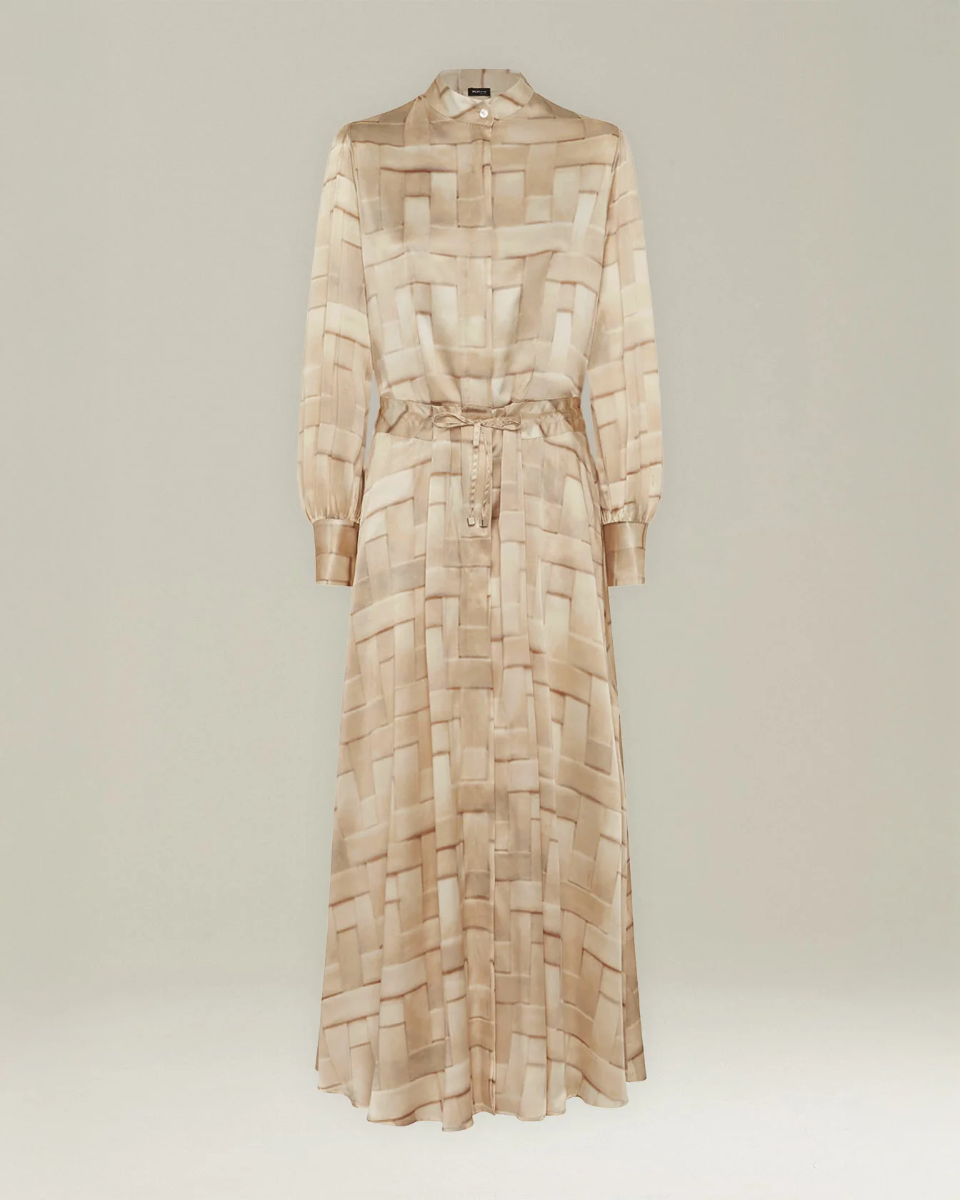 SILK CHEMISIER WITH SOFT CUBES PATTERN - Image 2