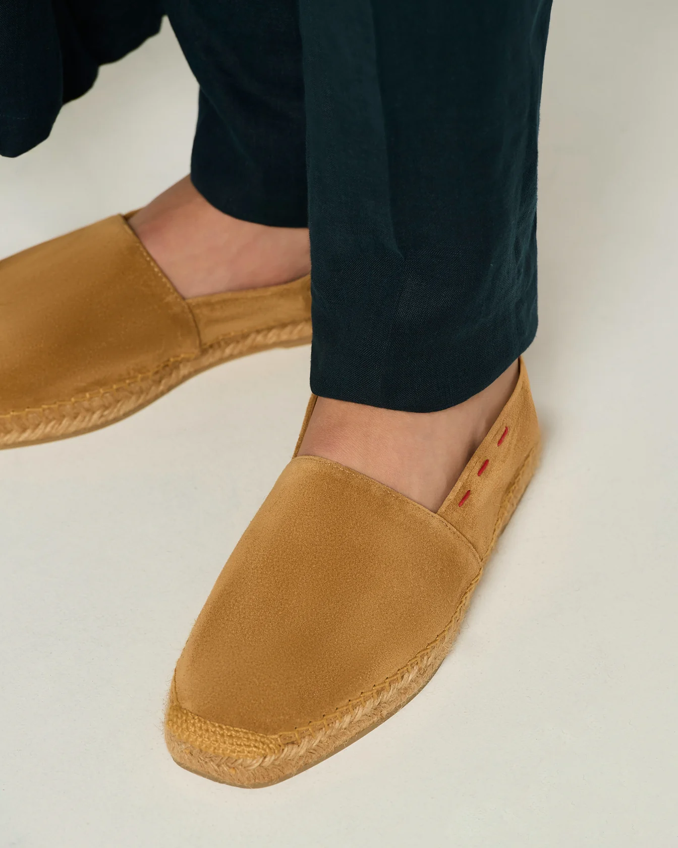 CALFSKIN SUEDE ESPADRILLES COGNAC - Image 3