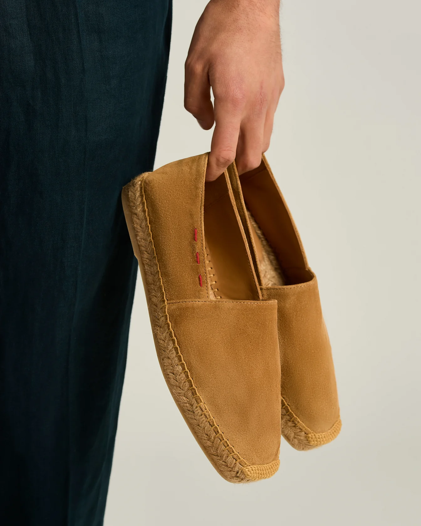 CALFSKIN SUEDE ESPADRILLES COGNAC - Image 4