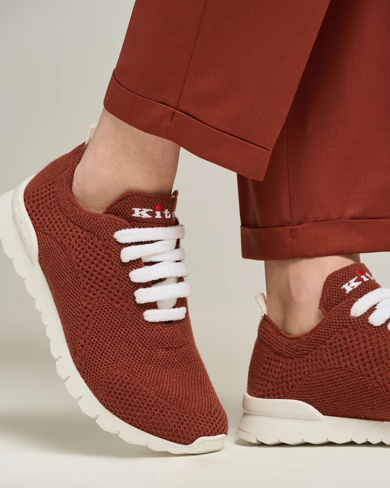 FIT TERRACOTTA CASHMERE SNEAKERS - Image 3