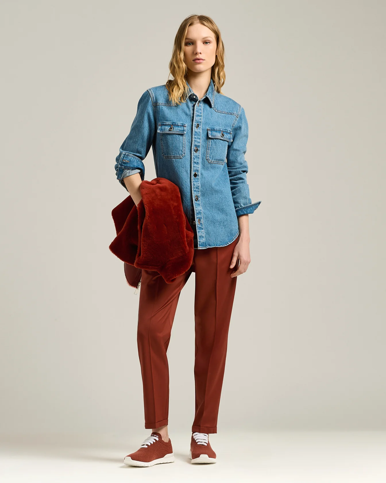 FIT TERRACOTTA CASHMERE SNEAKERS - Image 5