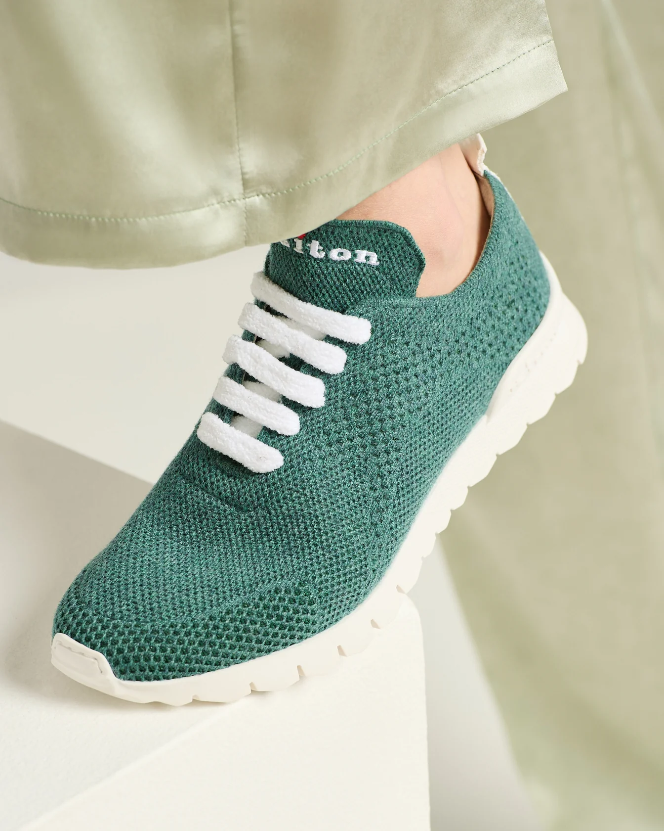 CASHMERE "FIT" SNEAKERS GREEN - Image 3