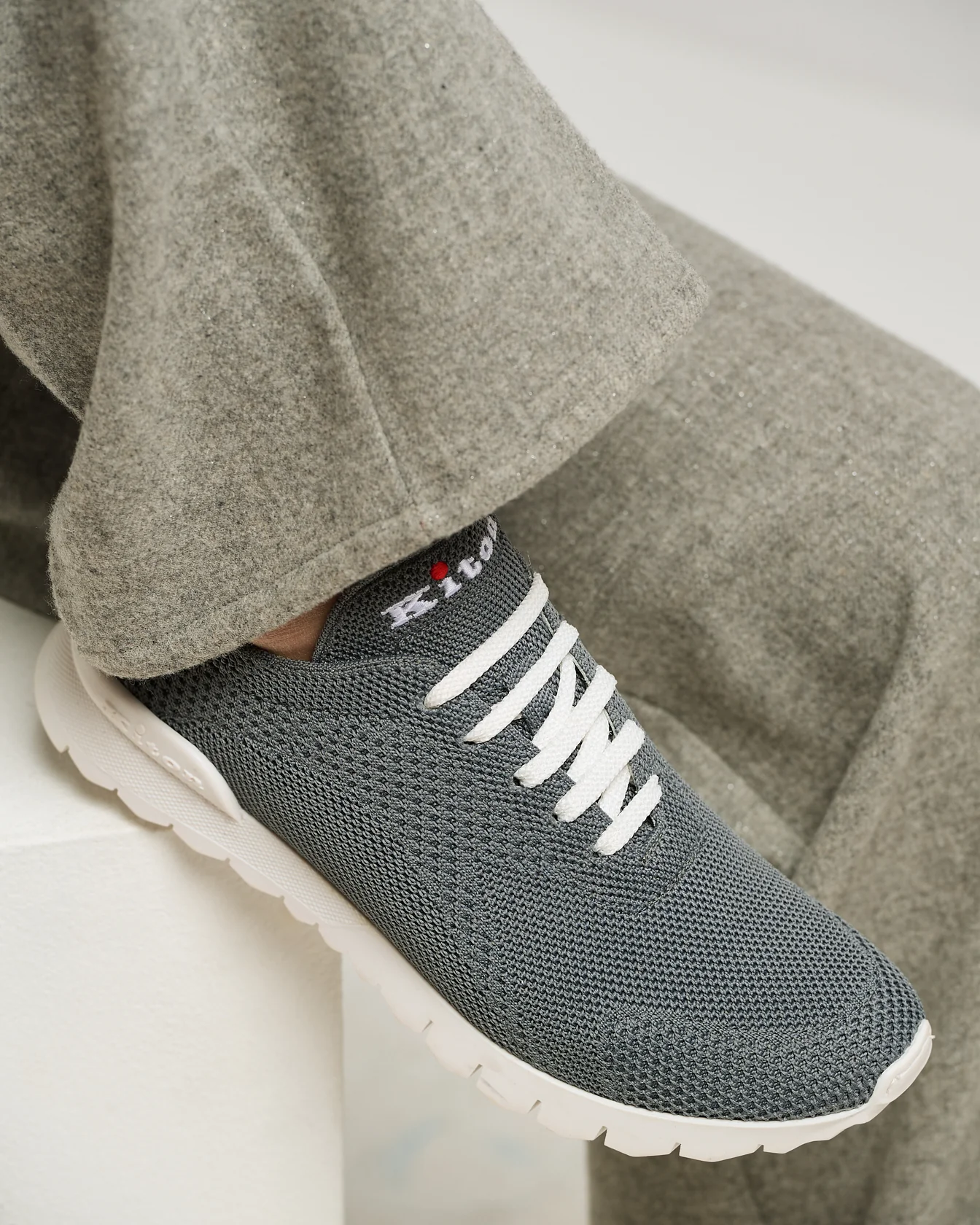 “FIT” TRAINERS IN LIGHT GRAY COTTON-KNIT - Image 3