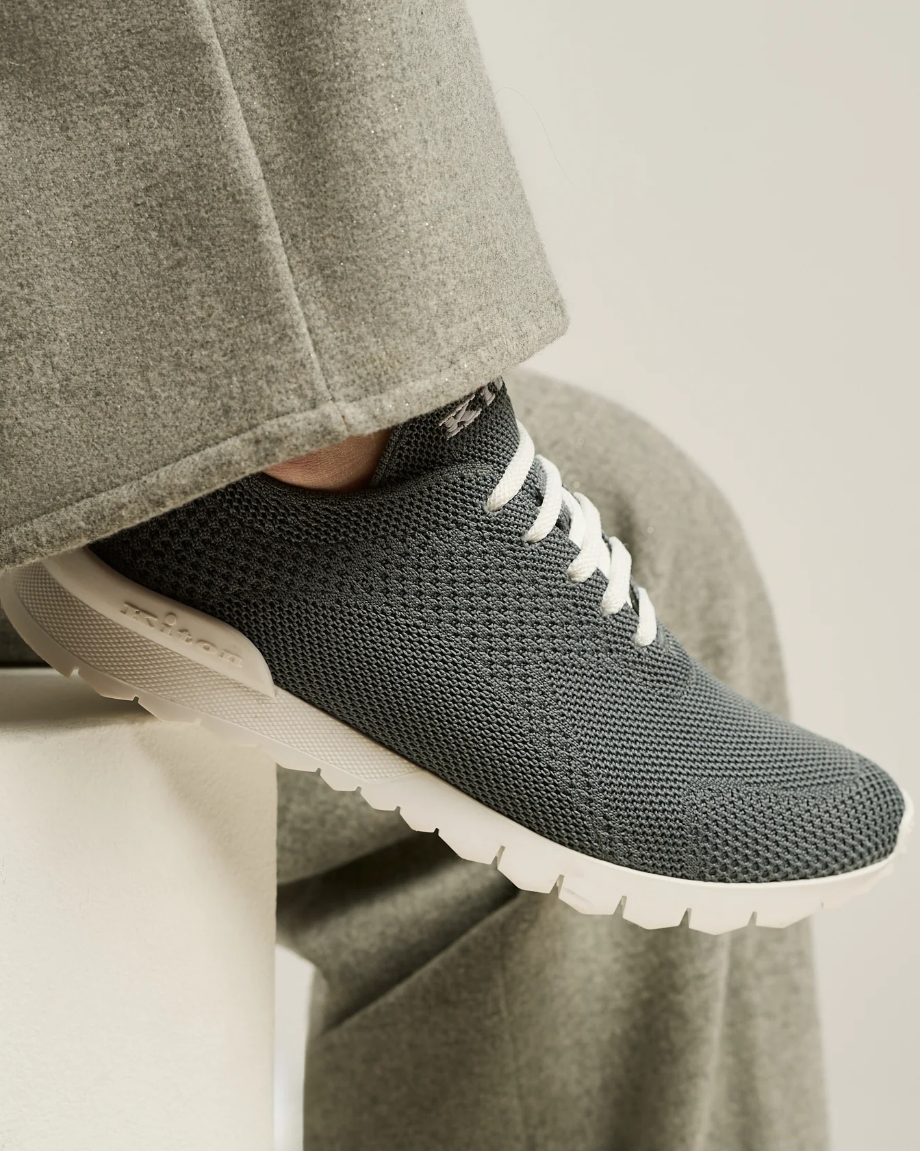 “FIT” TRAINERS IN LIGHT GRAY COTTON-KNIT - Image 4