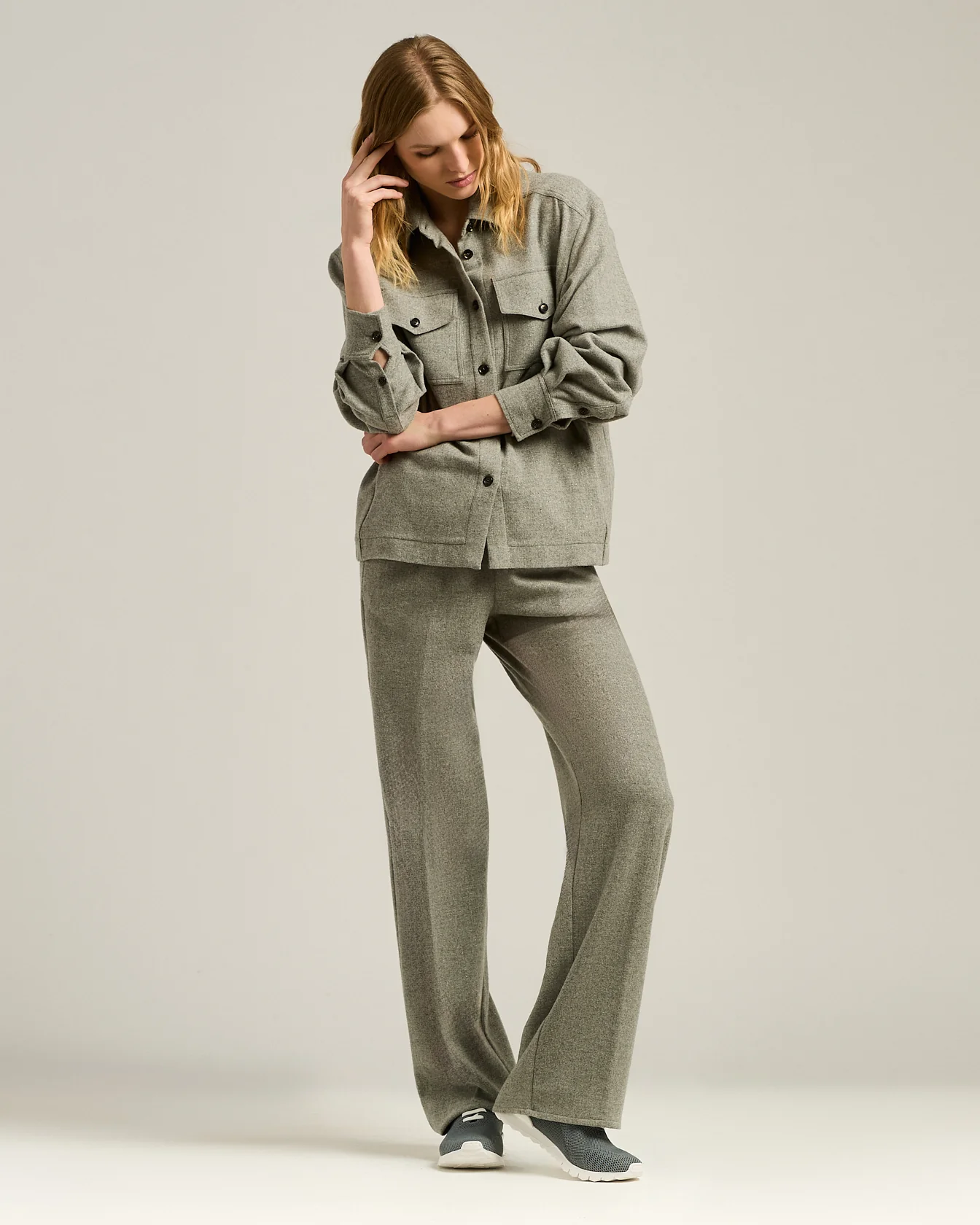 “FIT” TRAINERS IN LIGHT GRAY COTTON-KNIT - Image 5