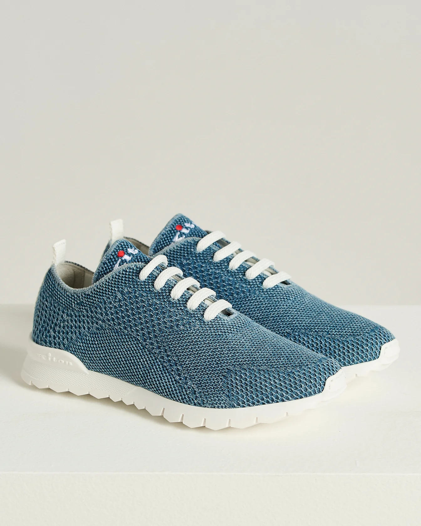COTTON "FIT" SNEAKERS DENIM BLUE WITH CALFSKIN LINING - Image 2