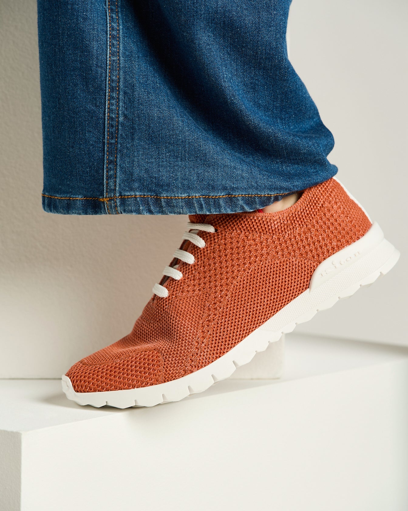 COTTON "FIT" SNEAKERS IN ORANGE - Image 3