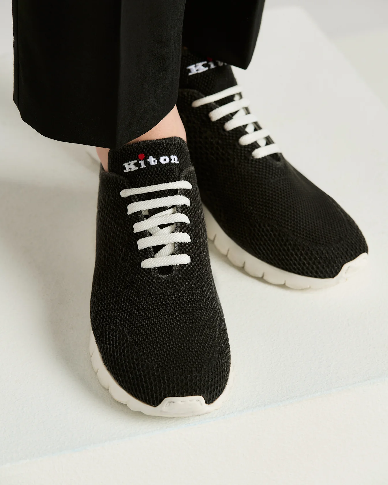 COTTON "FIT" SNEAKERS IN BLACK - Image 3