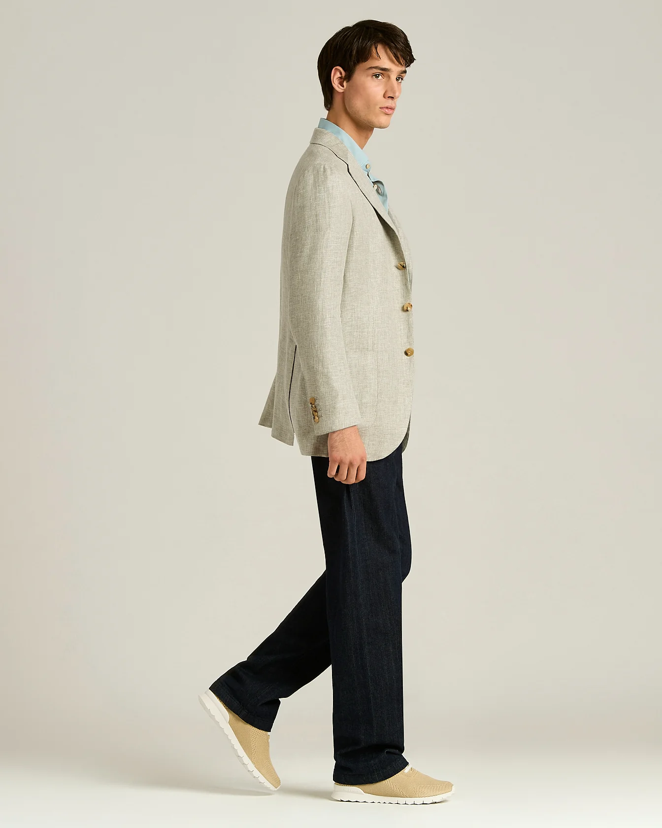 FITS NATURAL COTTON KNIT SNEAKERS WITH CALFSKIN LINING - Image 5