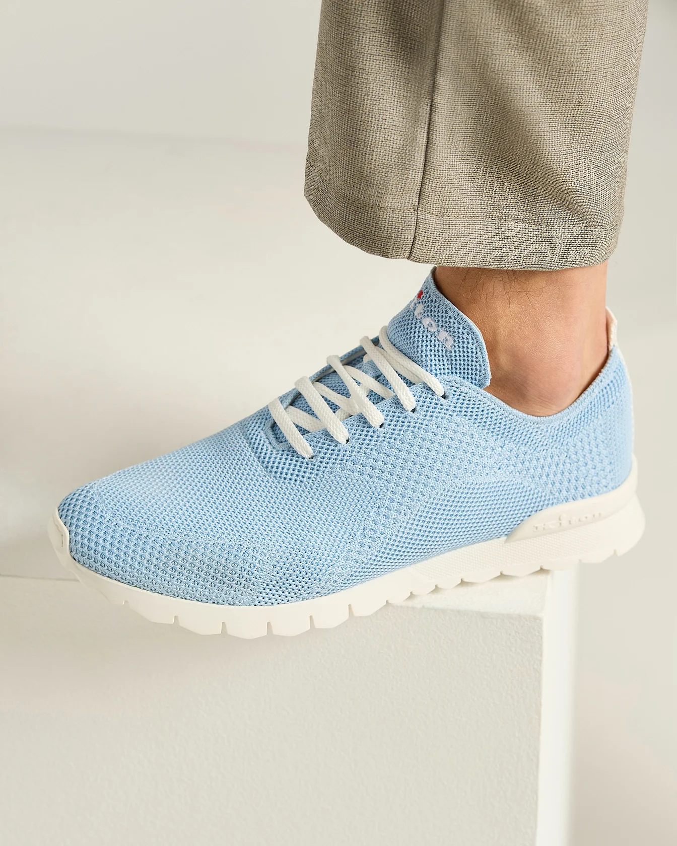 FITS COTTON KNIT SKY BLUE SNEAKERS WITH CALFSKIN LINING - Image 4