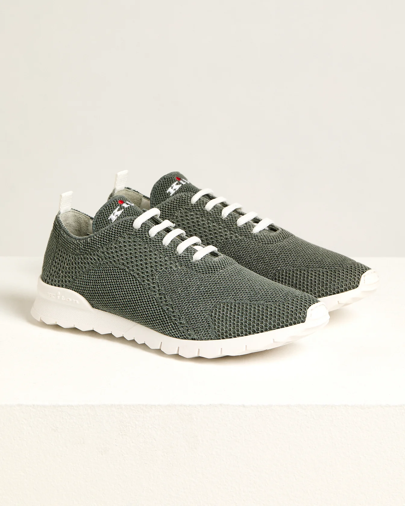 “FIT” SNEAKERS IN LIGHT GREEN KNITTED COTTON - Image 2