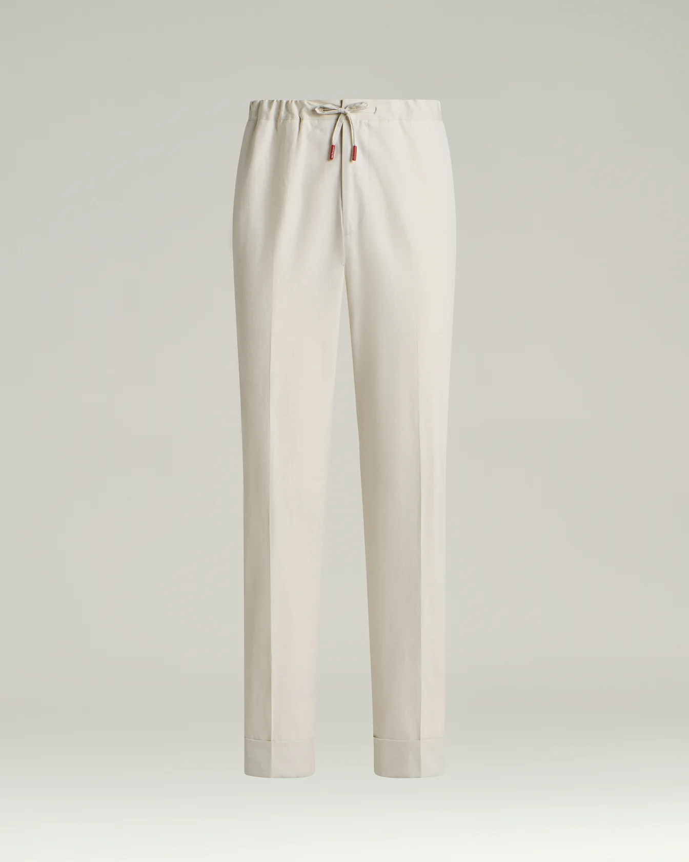 COTTON TROUSERS WITH ELASTIC WAIST IN BEIGE