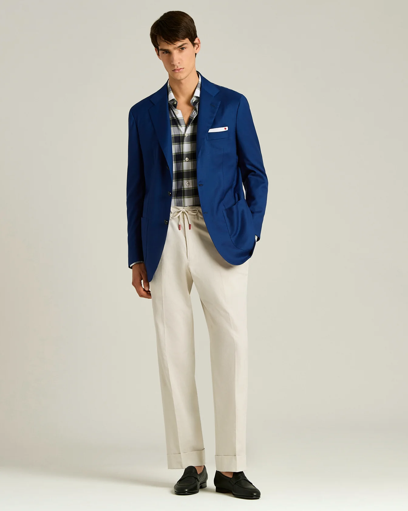 COTTON TROUSERS WITH ELASTIC WAIST IN BEIGE - Image 5