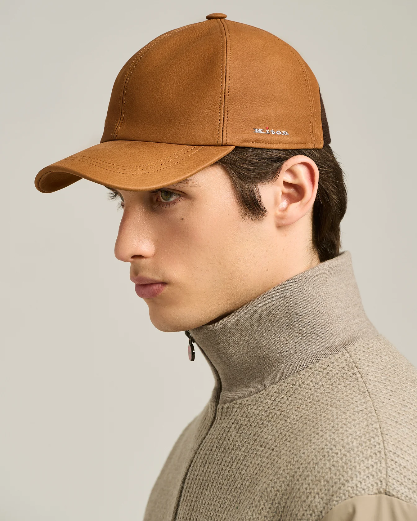 COGNAC LEATHER BASEBALL CAP - Image 3