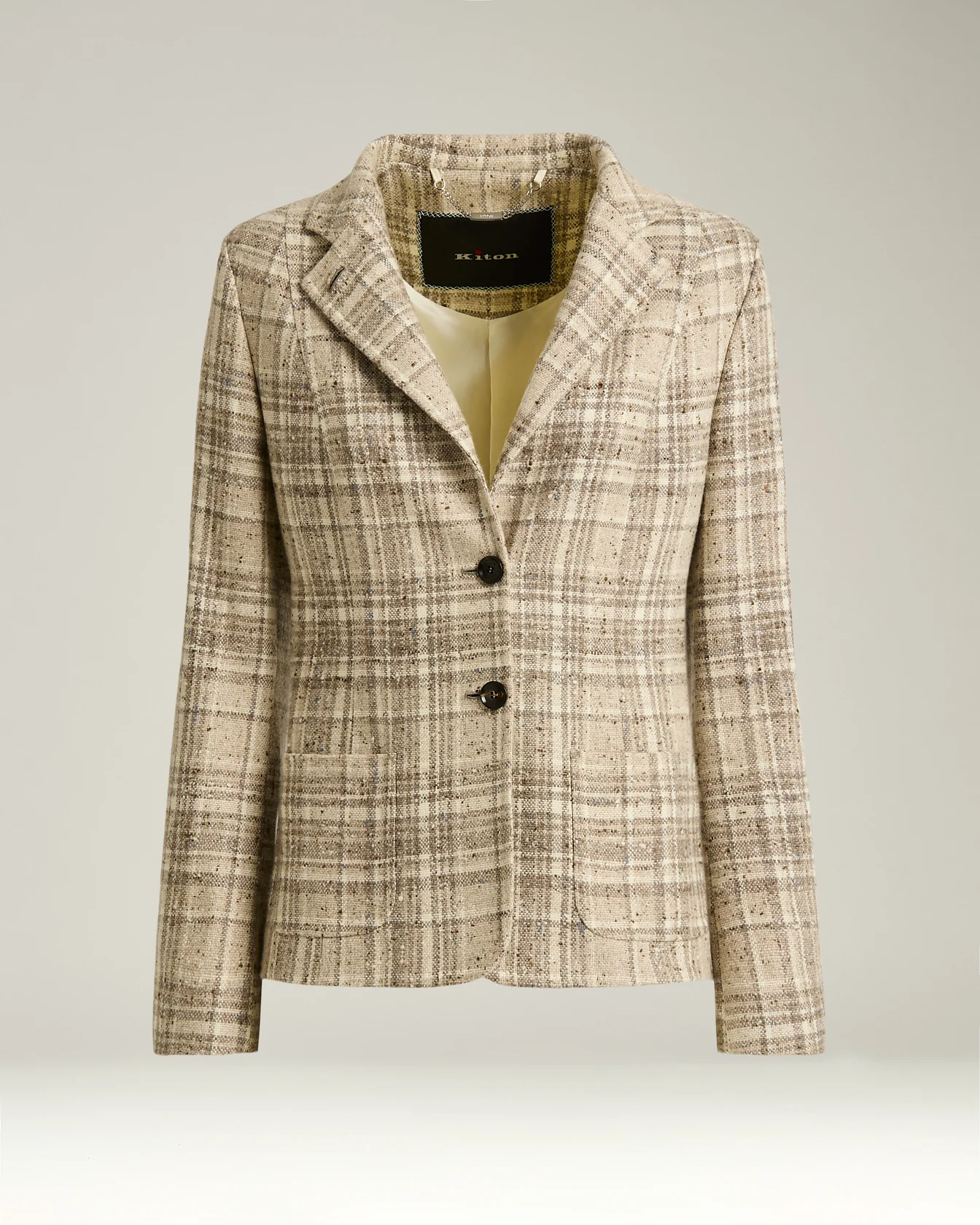 BEIGE SINGLE-BREASTED PURE CASHMERE BLAZER